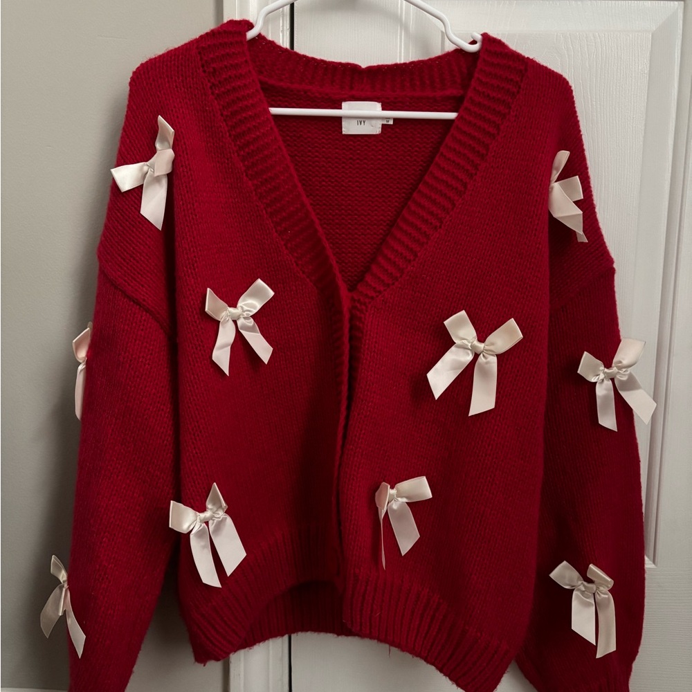 Red Sweater with Bows
